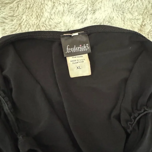 Frederick's of Hollywood Black Halter Top with Gold Hoop - Picture 3 of 3